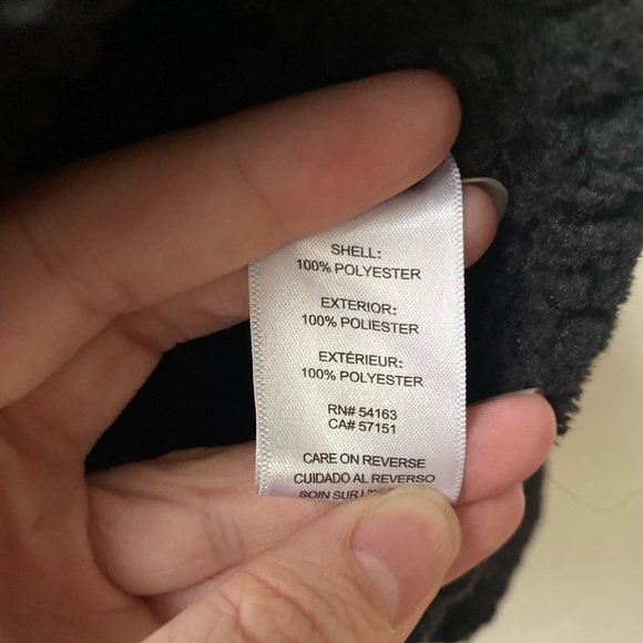 Calvin Klein Women’s Black Plush Zip-Front Fleece Jacket Gold Hardware Size M - Picture 7 of 7